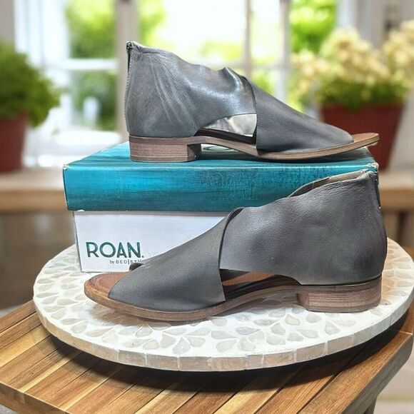 Bed Stu Betty Leather Back‑Zip Sandal Handcrafted Criss‑Cross Peep‑Toe Size 8 - Picture 10 of 16